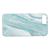 Ocean Blue Surf Abstraktes Marmormuster Case-Mate iPhone Hülle (Rückseite (Horizontal))
