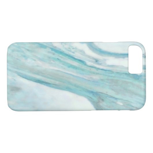 Ocean Blue Surf Abstraktes Marmormuster Case-Mate iPhone Hülle (Rückseite (Horizontal))