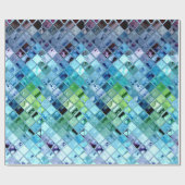 Ocean Blue Tile Art über anpassbares Qualitätspapi Geschenkpapier (Flach)