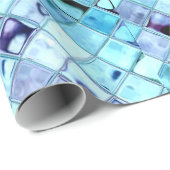 Ocean Blue Tile Art über anpassbares Qualitätspapi Geschenkpapier (Rolleneckpunkt)