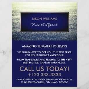 Ocean Blue, Travel Agent Advertising Flyer