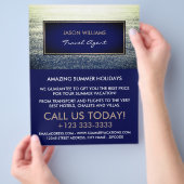 Ocean Blue, Travel Agent Advertising Flyer (Hand)