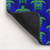 Ocean Blue Tribal Green Sea Turtles Mousepad (Ecke)