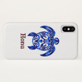 Ocean Blue Tribal Hawaiian Sea Turtle Case-Mate iPhone Hülle (Rückseite (Horizontal))