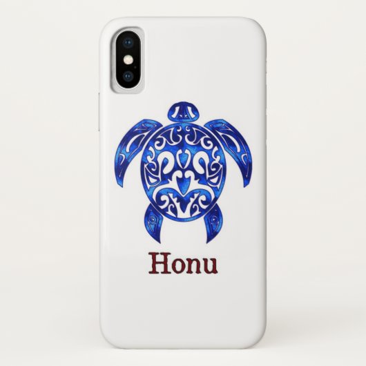 Ocean Blue Tribal Hawaiian Sea Turtle Case-Mate iPhone Hülle (Rückseite)