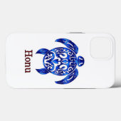 Ocean Blue Tribal Hawaiian Sea Turtle Case-Mate iPhone Hülle (Rückseite (Horizontal))