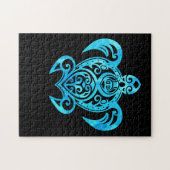 Ocean Blue Tribal Hawaiian Sea Turtle Puzzle (Horizontal)