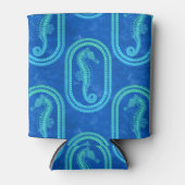 Ocean Blue Tribal Island Seepferd Dosenkühler (Vorderseite)