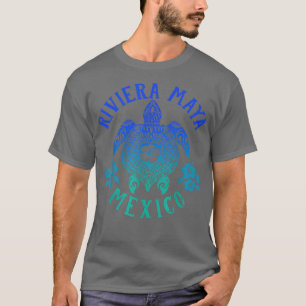 Ocean Blue Tribal Riviera Maya Sea Turtle Summer V T-Shirt
