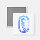 Ocean Blue Tribal Seepferd Magnet (Vorderseite/Rückseite)