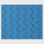 Ocean Blue Tribal Stingray Geschenkpapier (Flach)