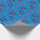 Ocean Blue Tribal Stingray Geschenkpapier (Ecke)