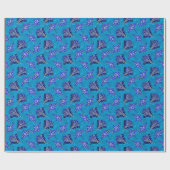 Ocean Blue Tribal Stingray Geschenkpapier (Flach)
