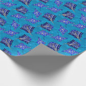 Ocean Blue Tribal Stingray Geschenkpapier (Ecke)