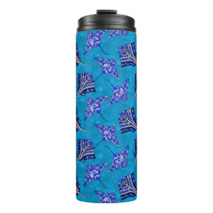 Ocean Blue Tribal Stingray Thermosbecher