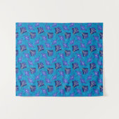 Ocean Blue Tribal Stingray Wandteppich (Vorderseite (Horizontal))