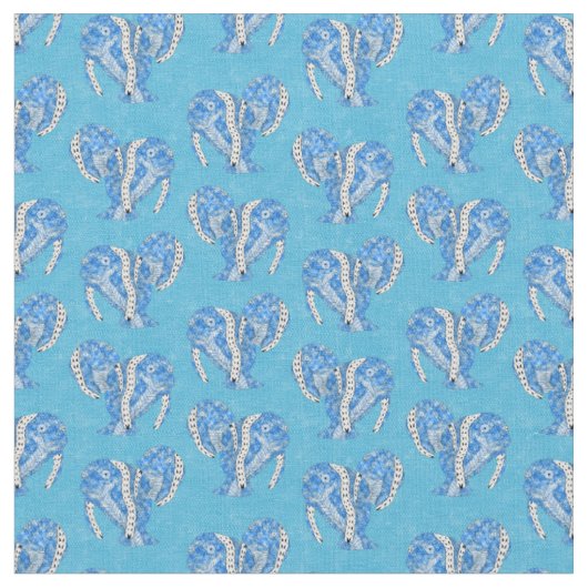 Ocean Blue Tribal Tattoo Manatees Stoff (Nahaufnahme)