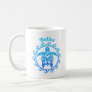 Ocean Blue Tribal Turtle Belize Kaffeetasse