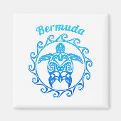 Ocean Blue Tribal Turtle Bermuda Magnet (Vorne)