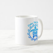 Ocean Blue Tribal Turtle Cabo San Lucas Kaffeetasse (VorderseiteRechts)