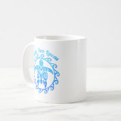 Ocean Blue Tribal Turtle Cabo San Lucas Kaffeetasse (Vorderseite Links)