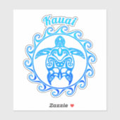 Ocean Blue Tribal Turtle Kauai Aufkleber (Blatt)
