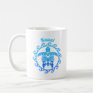 Ocean Blue Tribal Turtle Kauai Kaffeetasse