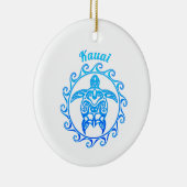 Ocean Blue Tribal Turtle Kauai Keramik Ornament (Rechts)