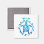 Ocean Blue Tribal Turtle Kauai Magnet (Vorderseite/Rückseite)