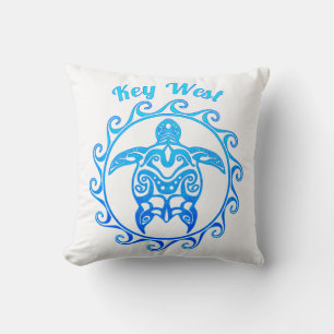 Ocean Blue Tribal Turtle Key West Kissen