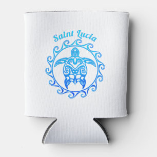 Ocean Blue Tribal Turtle Saint Lucia Dosenkühler