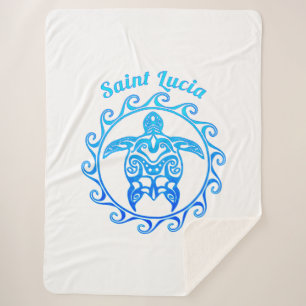 Ocean Blue Tribal Turtle Saint Lucia Sherpadecke