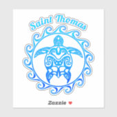 Ocean Blue Tribal Turtle Saint Thomas Aufkleber (Blatt)