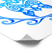 Ocean Blue Tribal Turtle Saint Thomas Poster (Ecke)