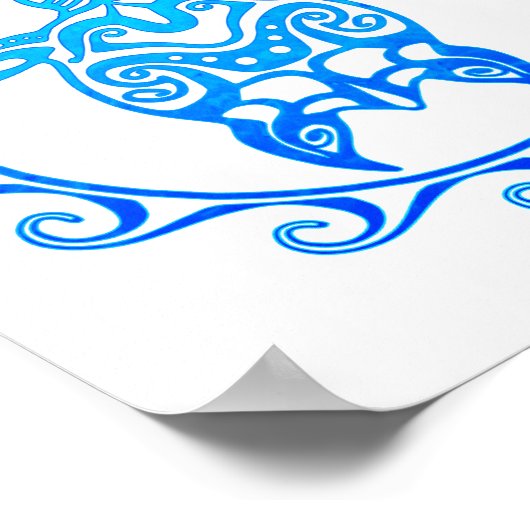 Ocean Blue Tribal Turtle Saint Thomas Poster (Ecke)