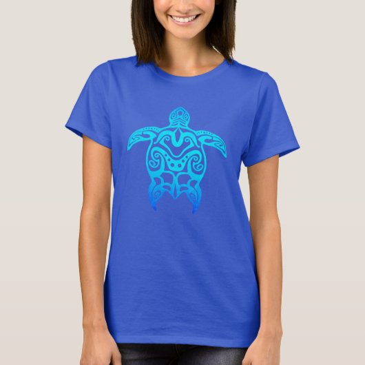 Ocean Blue Tribal Turtle T-Shirt (Vorderseite)