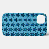 Ocean Blue Tribal Turtles Case-Mate iPhone Hülle (Rückseite (Horizontal))