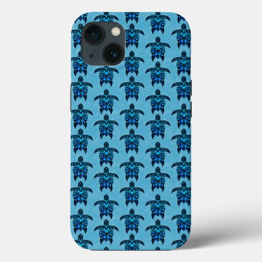 Ocean Blue Tribal Turtles Case-Mate iPhone Hülle (Rückseite)