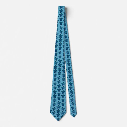 Ocean Blue Tribal Turtles Krawatte (Vorderseite)