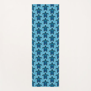 Ocean Blue Tribal Turtles Yogamatte