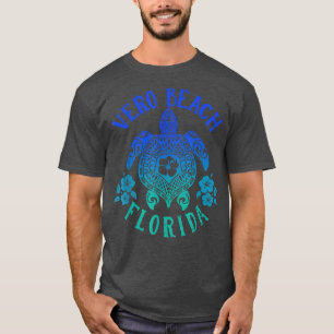Ocean Blue Tribal Vero Beach Sea Turtle Summer Vac T-Shirt