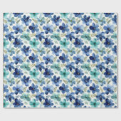 Ocean Blue Tulip Waves Geschenkpapier (Flach)