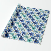 Ocean Blue Tulip Waves Geschenkpapier (Ungerollt)