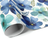Ocean Blue Tulip Waves Geschenkpapier (Rolleneckpunkt)