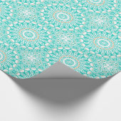 Ocean Blue Turquoise Medallion Geschenkpapier (Ecke)