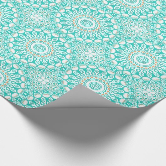Ocean Blue Turquoise Medallion Geschenkpapier (Ecke)
