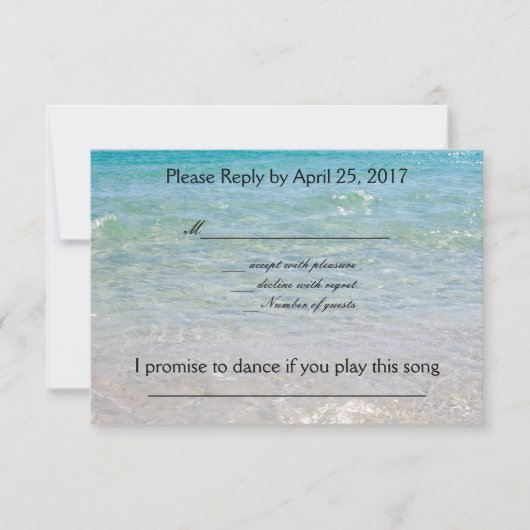 Ocean Blue UAwg mit Song Request RSVP Karte (Vorderseite)