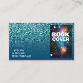 Ocean Blue und Aquamarin Ombre Glitzer Foto Author Visitenkarte (Rückseite)