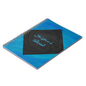 Ocean Blue und Black Monogram Notizblock (Linke Seite)