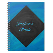 Ocean Blue und Black Monogram Notizblock (Vorderseite)